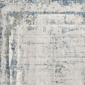 HomeRoots 4' Blue and Ivory Abstract Area Rug - Contemporary Power Loomed Design for Modern Elegance 6' X 9' 393213