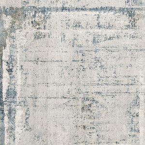 HomeRoots 4' Blue and Ivory Abstract Area Rug - Contemporary Power Loomed Design for Modern Elegance 8' X 10' 393214