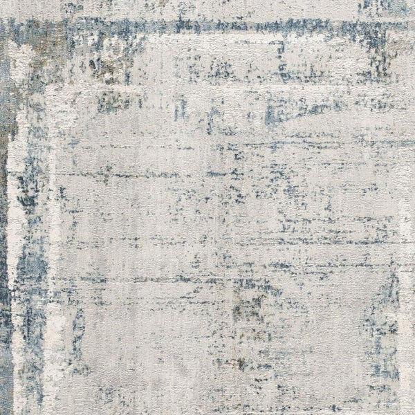 HomeRoots 4' Blue and Ivory Abstract Area Rug - Contemporary Power Loomed Design for Modern Elegance 8' X 10' 393214