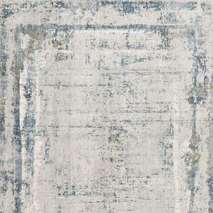 HomeRoots 4' Blue and Ivory Abstract Area Rug - Contemporary Power Loomed Design for Modern Elegance 8' X 10' 393214