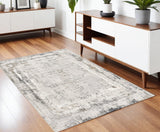 Homeroots 4' X 6' Gray And Ivory Abstract Power Loom Area Rug  Viscose 393215