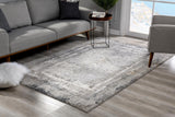 Homeroots 4' X 6' Gray And Ivory Abstract Power Loom Area Rug  Viscose 393215