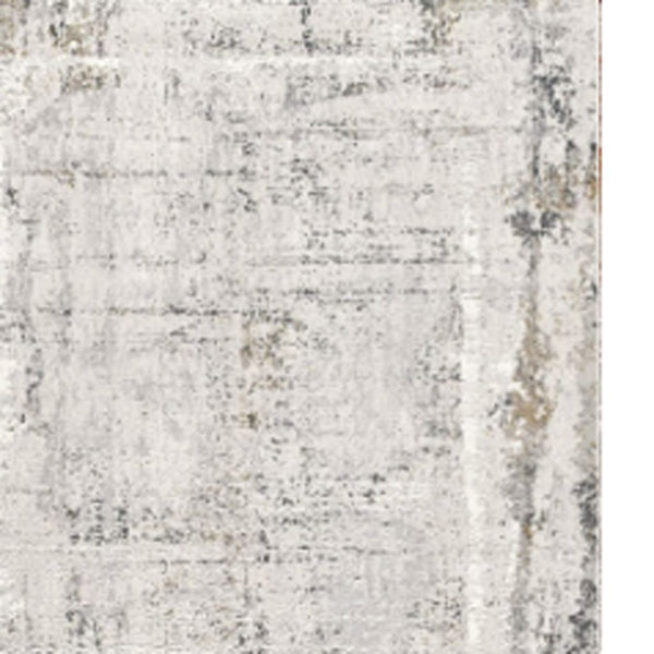 HomeRoots 4' Gray and Ivory Abstract Area Rug - Contemporary Power Loom Design for Modern Living Spaces 4' X 6' 393215