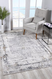 Homeroots 4' X 6' Gray And Ivory Abstract Power Loom Area Rug  Viscose 393215