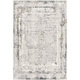 Homeroots 5' X 8' Gray And Ivory Abstract Power Loom Area Rug  Viscose 393216