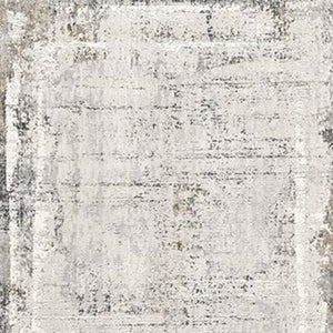 HomeRoots 4' Gray and Ivory Abstract Area Rug - Contemporary Power Loom Design for Modern Living Spaces 5' X 8' 393216