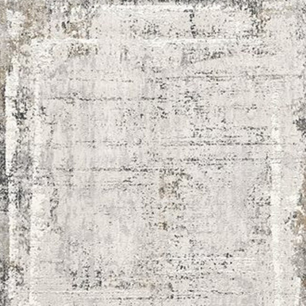 HomeRoots 4' Gray and Ivory Abstract Area Rug - Contemporary Power Loom Design for Modern Living Spaces 5' X 8' 393216