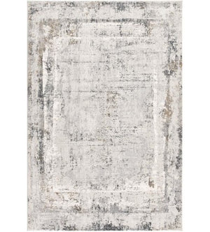 Homeroots 7' X 10' Gray And Ivory Abstract Power Loom Area Rug  Viscose 393217