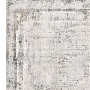HomeRoots 4' Gray and Ivory Abstract Area Rug - Contemporary Power Loom Design for Modern Living Spaces 7' X 10' 393217