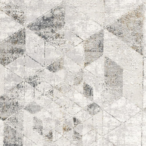 HomeRoots 4' Modern Gray and Ivory Abstract Area Rug - Power Loomed Viscose for Cozy, Stylish Home Decor 4' X 6' 393219