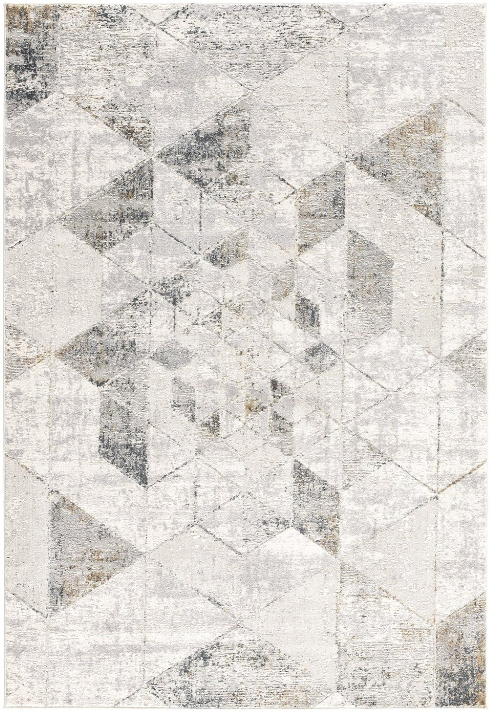 HomeRoots 4' Modern Gray and Ivory Abstract Area Rug - Power Loomed Viscose for Cozy, Stylish Home Decor 4' X 6' 393219
