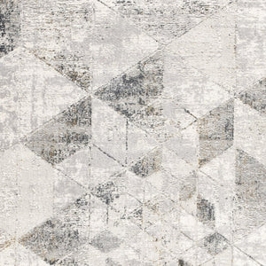 HomeRoots 4' Modern Gray and Ivory Abstract Area Rug - Power Loomed Viscose for Cozy, Stylish Home Decor 5' X 8' 393220