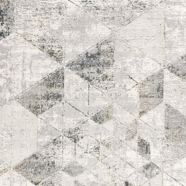 HomeRoots 4' Modern Gray and Ivory Abstract Area Rug - Power Loomed Viscose for Cozy, Stylish Home Decor 5' X 8' 393220