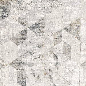 HomeRoots 4' Modern Gray and Ivory Abstract Area Rug - Power Loomed Viscose for Cozy, Stylish Home Decor 5' X 8' 393220