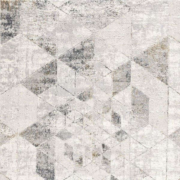 HomeRoots 4' Modern Gray and Ivory Abstract Area Rug - Power Loomed Viscose for Cozy, Stylish Home Decor 5' X 8' 393220