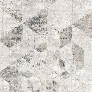 HomeRoots 4' Modern Gray and Ivory Abstract Area Rug - Power Loomed Viscose for Cozy, Stylish Home Decor 7' X 10' 393221