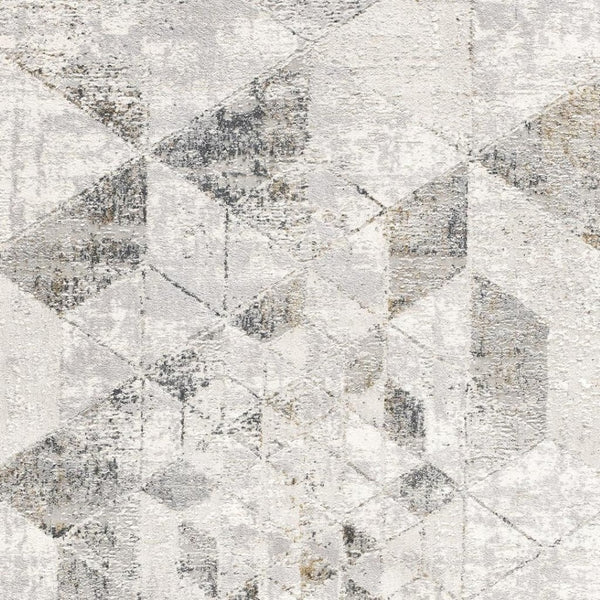 HomeRoots 4' Modern Gray and Ivory Abstract Area Rug - Power Loomed Viscose for Cozy, Stylish Home Decor 7' X 10' 393221