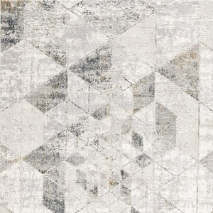 HomeRoots 4' Modern Gray and Ivory Abstract Area Rug - Power Loomed Viscose for Cozy, Stylish Home Decor 7' X 10' 393221