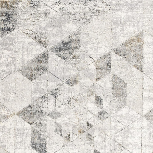 HomeRoots 4' Modern Gray and Ivory Abstract Area Rug - Power Loomed Viscose for Cozy, Stylish Home Decor 7' X 10' 393221
