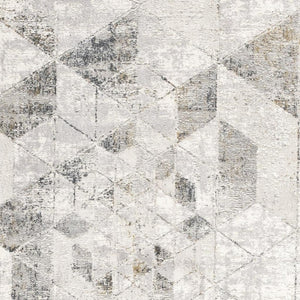 HomeRoots 4' Modern Gray and Ivory Abstract Area Rug - Power Loomed Viscose for Cozy, Stylish Home Decor 8' X 11' 393222