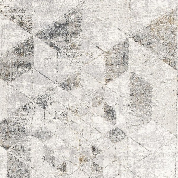 HomeRoots 4' Modern Gray and Ivory Abstract Area Rug - Power Loomed Viscose for Cozy, Stylish Home Decor 8' X 11' 393222