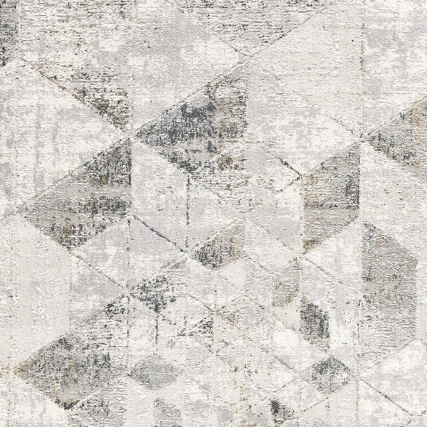 HomeRoots 4' Modern Gray and Ivory Abstract Area Rug - Power Loomed Viscose for Cozy, Stylish Home Decor 8' X 11' 393222