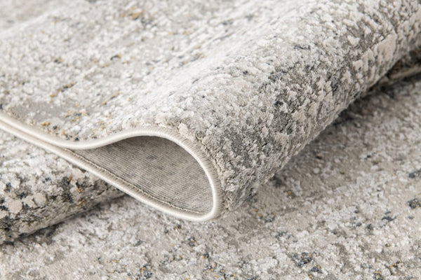HomeRoots 4' Elegant Gray and Ivory Abstract Area Rug - Contemporary Power Loom Design for Stylish Homes 4' X 6' 393223