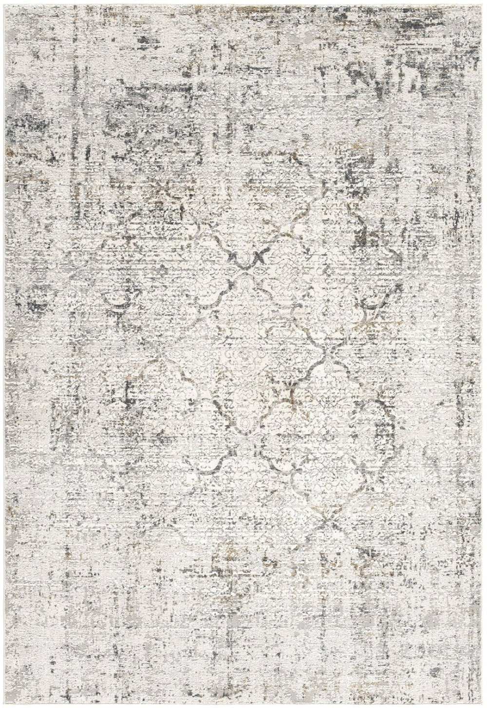 HomeRoots 4' Elegant Gray and Ivory Abstract Area Rug - Contemporary Power Loom Design for Stylish Homes 4' X 6' 393223