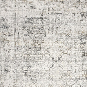 HomeRoots 4' Elegant Gray and Ivory Abstract Area Rug - Contemporary Power Loom Design for Stylish Homes 5' X 7' 393224