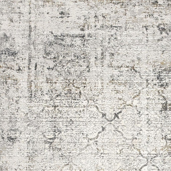 HomeRoots 4' Elegant Gray and Ivory Abstract Area Rug - Contemporary Power Loom Design for Stylish Homes 5' X 7' 393224