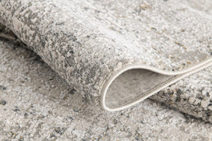 HomeRoots 4' Elegant Gray and Ivory Abstract Area Rug - Contemporary Power Loom Design for Stylish Homes 6' X 9' 393225