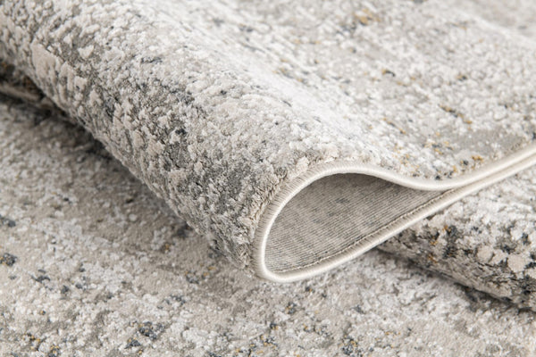 HomeRoots 4' Elegant Gray and Ivory Abstract Area Rug - Contemporary Power Loom Design for Stylish Homes 8' X 10' 393226