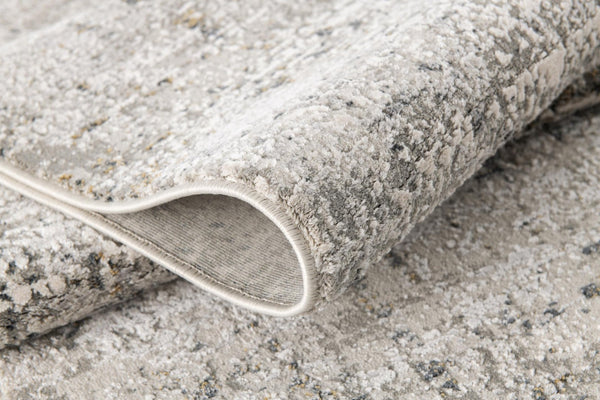 HomeRoots 4' Elegant Gray and Ivory Abstract Area Rug - Contemporary Power Loom Design for Stylish Homes 8' X 10' 393226