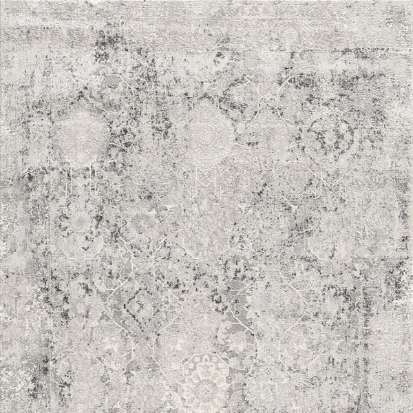 HomeRoots 4' Gray and Ivory Abstract Power Loom Area Rug for Modern Elegance in Living Rooms and Offices 4' X 6' 393227