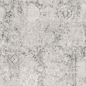 HomeRoots 4' Gray and Ivory Abstract Power Loom Area Rug for Modern Elegance in Living Rooms and Offices 5' X 7' 393228