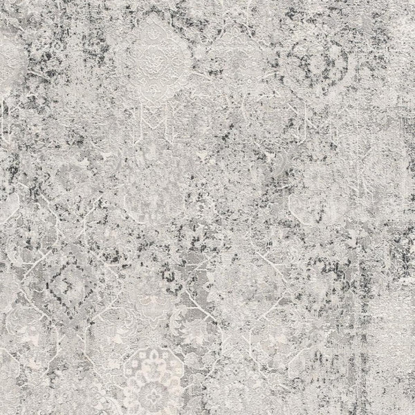 HomeRoots 4' Gray and Ivory Abstract Power Loom Area Rug for Modern Elegance in Living Rooms and Offices 5' X 7' 393228