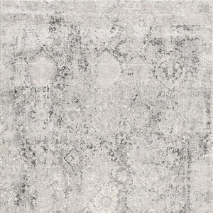 HomeRoots 4' Gray and Ivory Abstract Power Loom Area Rug for Modern Elegance in Living Rooms and Offices 5' X 7' 393228