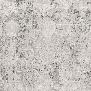 HomeRoots 4' Gray and Ivory Abstract Power Loom Area Rug for Modern Elegance in Living Rooms and Offices 6' X 9' 393229