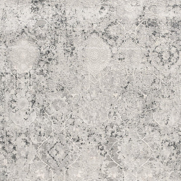 HomeRoots 4' Gray and Ivory Abstract Power Loom Area Rug for Modern Elegance in Living Rooms and Offices 6' X 9' 393229