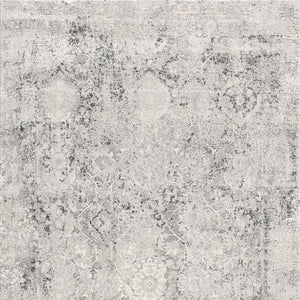 HomeRoots 4' Gray and Ivory Abstract Power Loom Area Rug for Modern Elegance in Living Rooms and Offices 6' X 9' 393229