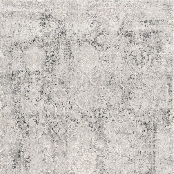 HomeRoots 4' Gray and Ivory Abstract Power Loom Area Rug for Modern Elegance in Living Rooms and Offices 6' X 9' 393229