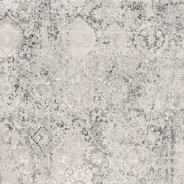 HomeRoots 4' Gray and Ivory Abstract Power Loom Area Rug for Modern Elegance in Living Rooms and Offices 8' X 10' 393230