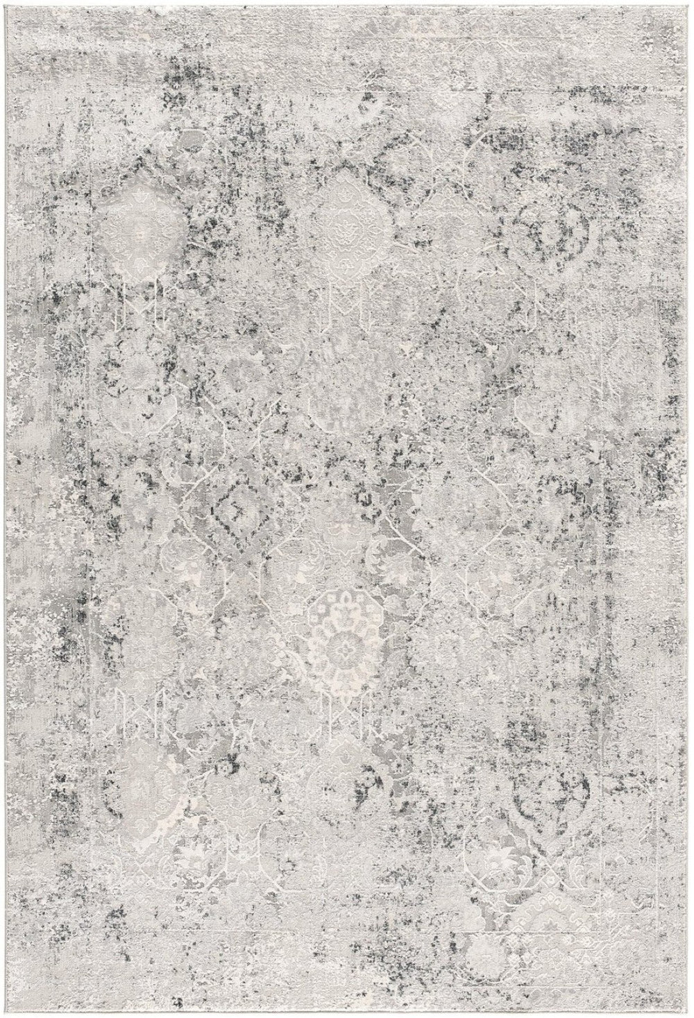 HomeRoots 4' Gray and Ivory Abstract Power Loom Area Rug for Modern Elegance in Living Rooms and Offices 8' X 10' 393230