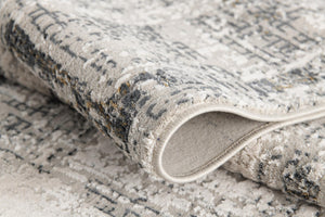 HomeRoots 4' Gray and Ivory Abstract Area Rug - Elegant Power Loomed Design for Modern Spaces and Cozy Comfort 4' X 6' 393231