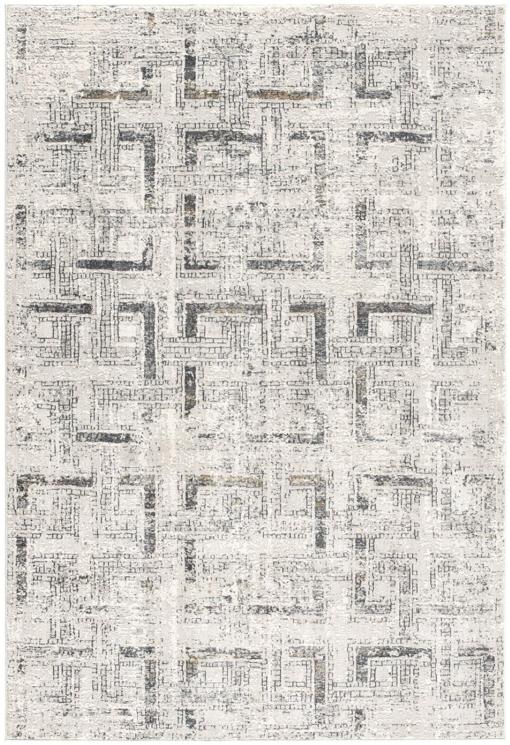 HomeRoots 4' Gray and Ivory Abstract Area Rug - Elegant Power Loomed Design for Modern Spaces and Cozy Comfort 5' X 8' 393232