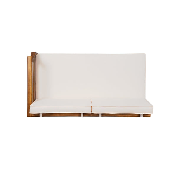 English Elm Christopher Knight Home® - Aston Right-Side Two-Seater Sofa - Weather-Resistant Acacia Wood With Removable Cushions For Comfort N773P252038B