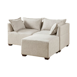 INK+IVY Molly Modern/Contemporary 3-Piece Modular L-Shape Sofa II90-0557 Linen