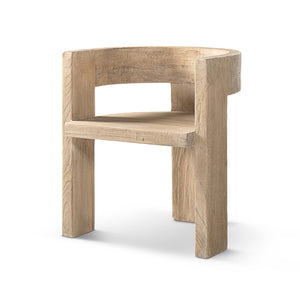 English Elm Soren Reclaimed Elm Sculptural Dining Chair with Wraparound Back Wabi-sabi Craft Natural B2719P474460
