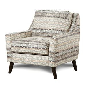 English Elm Transitional High Back Stripe Chair with Rolled Arms for Coastal Comfort and Supportive Seating Appeal Multi 34 L x 36 W x 30 H B2741P376977