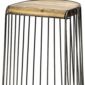 Homeroots 29" Light Brown Iron Backless Bar Chair   393421